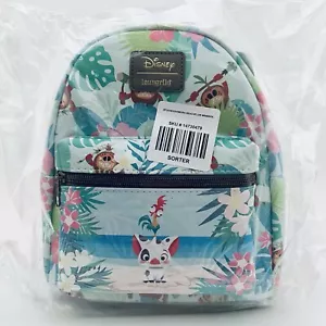 Loungefly Disney Moana Blumenmuster Mini Rucksack Geldbörse Tasche Pua Hei Hei Kakamora Strand - Bild 1 von 5
