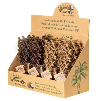 Head Jog Eco-Friendly Coconut Natural Hair Brushes