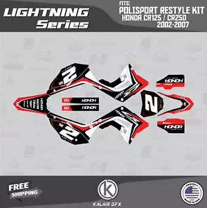 Kit de gráficos para Honda CR125 CR250 2002-2007 POLISPORT rojo rayo - Imagen 1 de 6