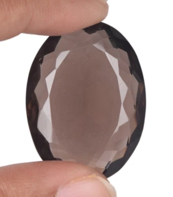 Large Smoky Quartz 42.60 Ct. Faceted Oval Cut Loose Gemstone Gift for Birthday - Image 1 of 4