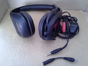 Plantronics A355 Black Headset Headphones with Microphone + adapters. Working - Picture 1 of 21