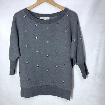 Ann Taylor LOFT Womens Sequin Snowflake Sweatshirt Size XS Winter - Image 1 of 4