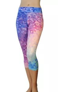 NEW Comfy Yoga Pants - Mosaic Yoga Capri - Printed Cropped Women's Yoga Leggings - Picture 1 of 5