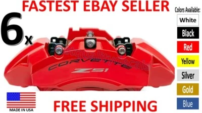 6 x для Corvette C8 Z51 черный тормоз суппорт наклейки выбрать цвет быстро - Изображение 1 из 4