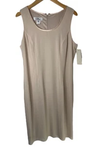 VTG Patra Women's Dress Formal Size 12 Shimmer Sleeveless Cream / Tan NWT - Picture 1 of 8