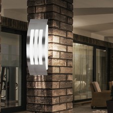 LED Wand Leuchte Garten Grundstück Außen Beleuchtung Veranda Balkon Lampe silber