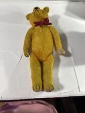 VINTAGE ANTIQUE 1940s MOHAIR GLASS EYE JOINTED TEDDY BEAR 21 INCHES GOOD CONDITI