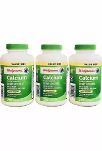 3 X Calcium Plus Vitamin D3 600 mg VALUE SIZE 250 Tabs Exp June 2025 - Picture 1 of 5