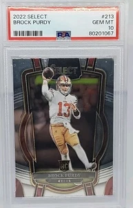 Tarjeta de novato Panini Select #213 Brock Purdy Club Level 2022 RC PSA 10 gemas como nueva - Imagen 1 de 7