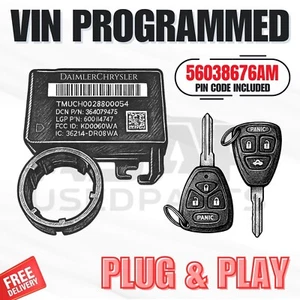 📍 VIN PROGRAMMED PLUG & PLAY IMMOBILIZER DODGE DURANGO 2004-2006 56038676AM 📍 - Picture 1 of 1