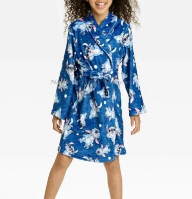 Disney Girls Lilo and Stitch Robe Size 4-5 Pajamas & Swimsuit Cover Up Bathrobe - Image 1 of 3