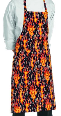 EGOCHEF Latzschürze Devil Flames (Flammen) Grillschürze Kochschürze ★KULT★