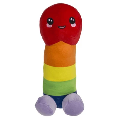 XL Regenbogen Plüsch-Penis LGBTQ Stofftier Plüschkissen - Bild 1 von 3