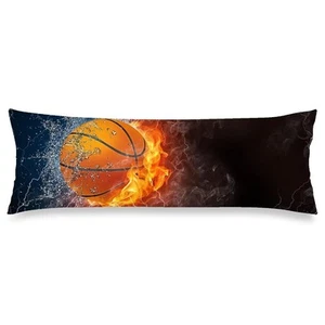 Basketball Body Pillow Cover, Orange with Black, 20"x54", Polyester, Soft, Wa... - Picture 1 of 6