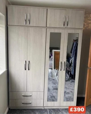 Brand New 5ft Width 4 Doors Cupboard/Wardrobe With Top Boxes Only £390,  ❤️  - Image 1 of 4