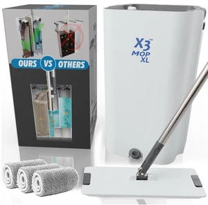 X3 Mop XL, Separa Acqua Sporca e Pulita, Design a 3 Camere, Scopa Piatta e Bu... - Foto 1 di 7
