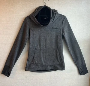 Bench Womens Sport Funnel Cowl Neck Pullover Hoodie Gray Sweatshirt Medium - Picture 1 of 13