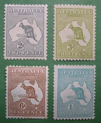 AUSTRALIA 1915-1924 Kangaroos Scott 45,47,49,51 MH problem-free CV $157 BBX - Image 1 of 2