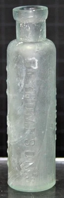 Botella de medicina en relieve "DR THOMPSON'S EYE WATER NEW LONDON CONNT" V. 1880 Foto 1 de 4