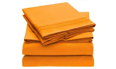 Juego de Sábanas Confort Egipcias Sally Linen Collection 2100 Talla Queen Naranja. Nuevo Foto 1 de 2