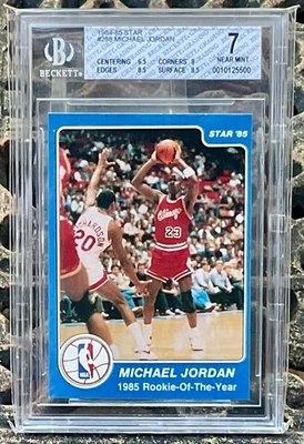 MICHAEL JORDAN -- ESTRELLA 1984 "Novato del Año -- BGS 7 -- Bulls G.O.A.T. Foto 1 de 2