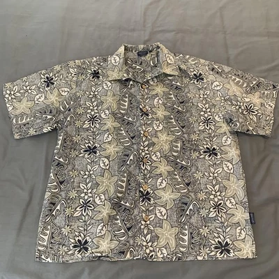 Camisa Sideout Para Hombre Grande Azul Tostado Floral Hawaiana Abotonada Aloha Manga Corta Foto 1 de 4