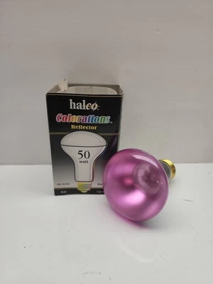 50 Watt R20 Pink Halco Colorations Light Bulbs Christmas Dimmable #9150 - Image 1 of 4