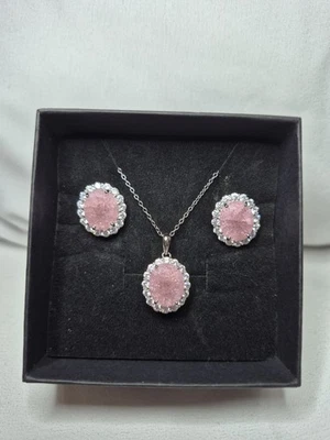 925 Sterling Silver Oval Cut Earrings & Necklace (Read Description) Compare/2424 - Image 1 of 4