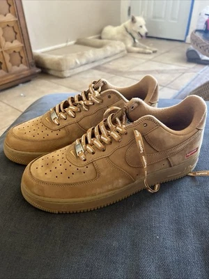 耐克 Air Force 1 Low SP Supreme Wheat 亚麻 2021 尺码 10 DN1555-200 — 第 1/4 张图片