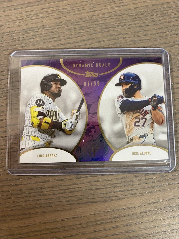 2025 Topps Dynamic Duals Purple Refractor #45 Luis Arraez Jose Altuve 81/99 - Image 1 of 1