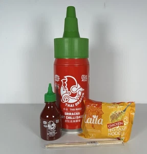 Thai Dragon Sriracha Hot Chilli Sauce Gift Set Bundle Storage Tin, Ramen NEW - Picture 1 of 6