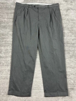 Daniel Cremieux Dress Pants Mens 42x30 Gray Polyester Blend Pleated Cuffed - Image 1 of 4