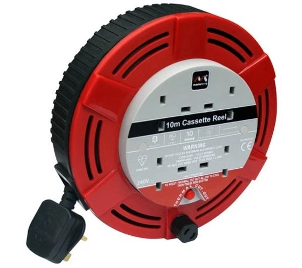 Masterplug MCT1010/4BL 10amp 4 Socket 10m Cassette Reel - Blue