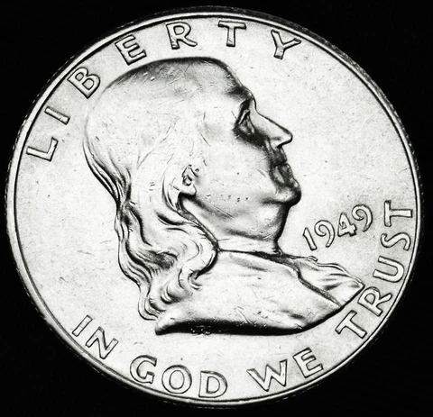 1949-s Franklin Half. 70%Full Bell lines. High Grade (Inventory A) Cover