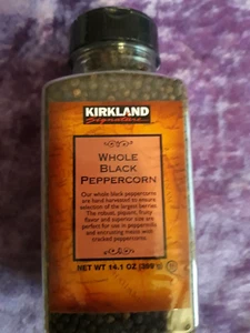 Whole Black Peppercorn 14.1oz/399g Kirkland Signature KS. F - Picture 1 of 4