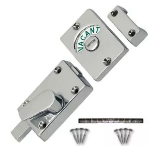 Satin /Chrome / Brass Indicator Bolt Vacant/Engaged Bathroom WC Toilet Door Lock - Picture 1 of 6