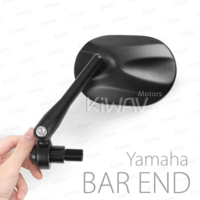 Bar end mirrors STARK black square oval 16mm fits Yamaha FZ1 FZ6 FZ10 XSR900 - Изображение 1 из 4