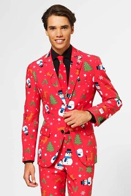 Oppo Suits Christmaster Suit Sport Coat Pants Tie Christmas Sz US 46 NEW IN BOX - Image 1 of 2