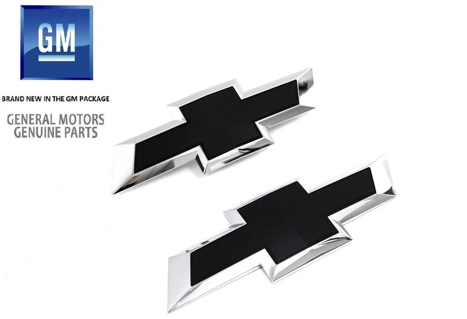 Silverado Colorado GM 2016-2019 emblemas de pajarita negra delantera y trasera 84346557 Foto 1 de 1