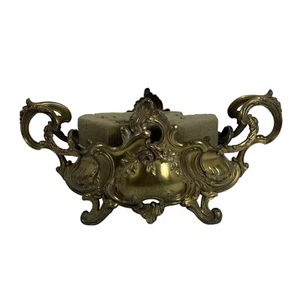 Antike französische Depose 452 Rokoko Jardiniere Messing Blumenhalter verzierte Griffe - Bild 1 von 17