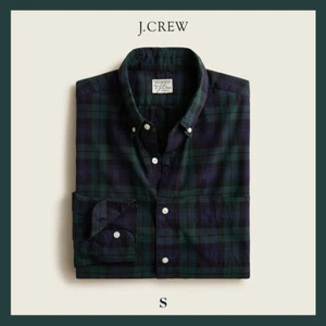 NEW - J. Crew Slim Stretch Secret Wash Organic Cotton Poplin Shirt Plaid - S $69 - Picture 1 of 6