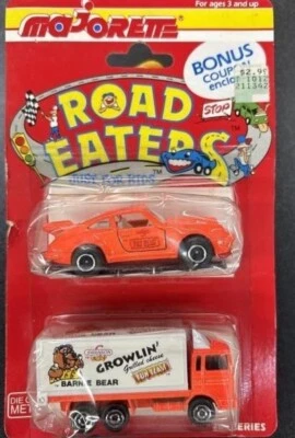 Camión Majorette Road Eaters naranja Porsche & Barnie Bear Swanson Foto 1 de 4