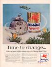 Vintage Print advertisement ad 1957 Mobil oil gas Clock Time to Change Mobiloil