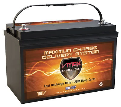 VMAX MR137 for CRESTLINER Pontoon s w/group 31 marine deep cycle 12V AGM battery - Image 1 of 4