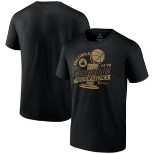 BOSTON CELTICS FANATICS 2024 NBA FINALS CHAMPIONS BLACK T SHIRT MENS CLEARANCE - Picture 1 of 2