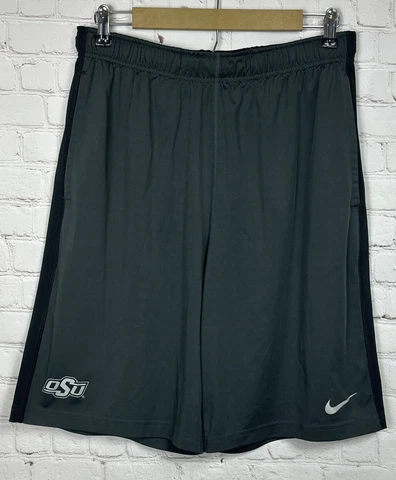 Nike Dri-Fit Oklahoma State Cowboys OSU gray athletic gym shorts, sz M Cover