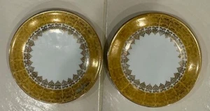 Hartporzellan Rheinpfalz Set of 2 7.5" Vintage Gold Plates Stamped Germany 5 - Bild 1 von 5