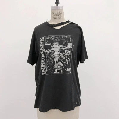 ⭕ 90s Vintage Inhumane T-shirt : punk hardcore crust assuck spazz dystopia crass Foto 1 de 3