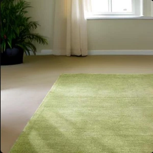 Baxter Rug Solid Color Plain Lemon Green Rug Size 9x9ft Rug for Bed room handmad - Picture 1 of 2