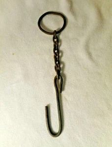 Vintage Style Iron Plant Hanger Old Chain and Hook Plant Hanger Rustic Primitive - Picture 1 of 2